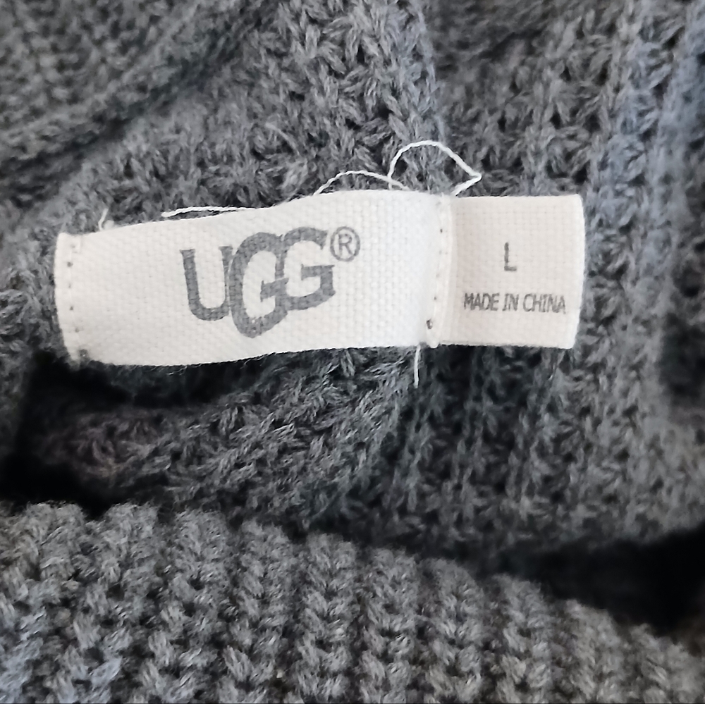 AMAZING LIKE NEW Ladies UGG Waffle Knit Tunic Hi Lo Short Sleeve Sweater Large - Picture 6 of 8
